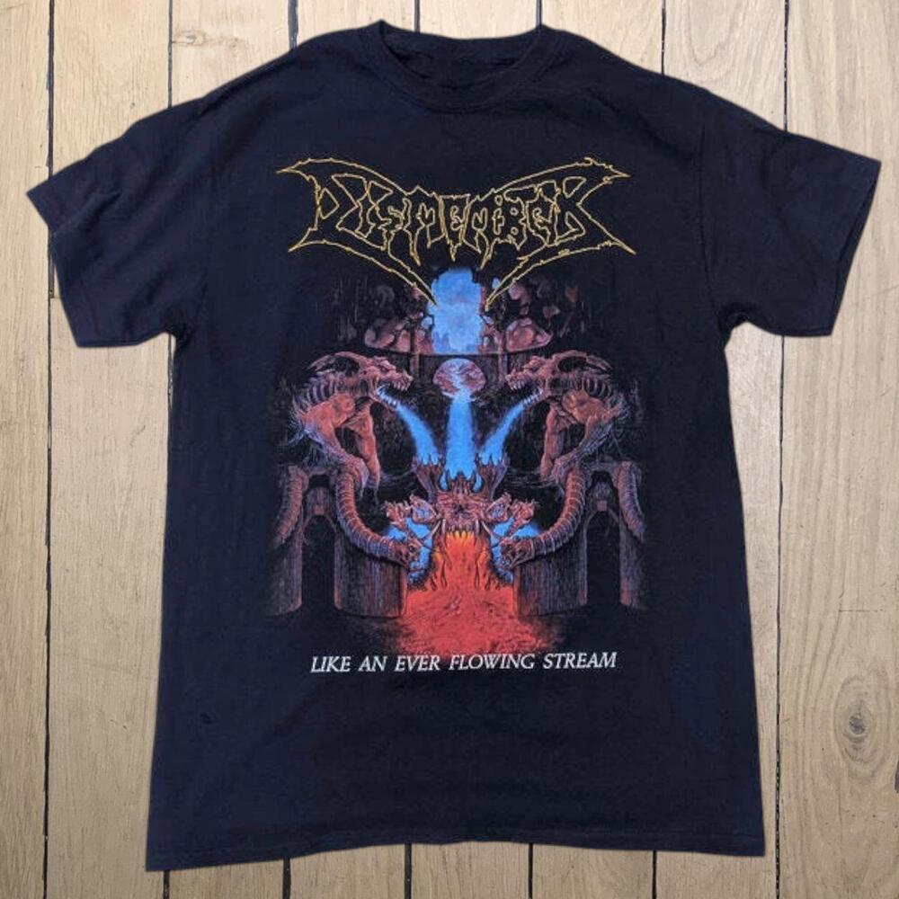 Dismember Like An Ever Flowing Stream Graphic Death Metal T Shirt Black Tee